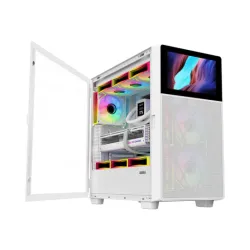 SAMA V Play 4367 Mid Tower Case ATX, With Monitor 7 inch - White (BTF)