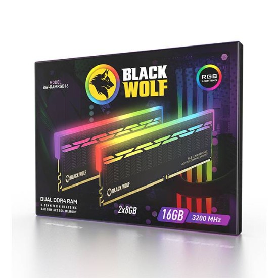 Black Wolf: RGB DDR4 RAM (2x8GB-3200 MHz)