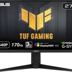 شاشة ASUS TUF GAMING VG27AQL3A مقاس 27 بوصة بدقة 2K (2560 × 1440) وسرعة 180 هرتز ووقت استجابة 1 مللي ثانية وتقنية IPS سريعة