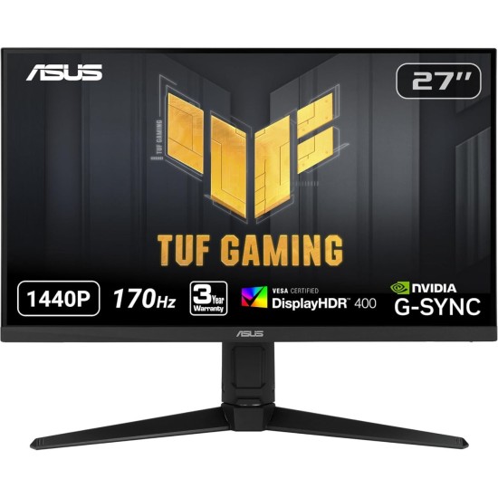 شاشة ASUS TUF GAMING VG27AQL3A مقاس 27 بوصة بدقة 2K (2560 × 1440) وسرعة 180 هرتز ووقت استجابة 1 مللي ثانية وتقنية IPS سريعة