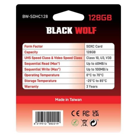 Black Wolf : SDXC Card (128GB)