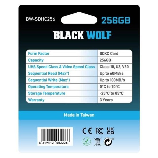 Black Wolf : SDXC Card (256GB)