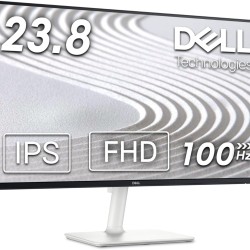 شاشة Dell S2425H - شاشة 23.8 بوصة، FHD (1920x1080)، معدل تحديث 100 هرتز، نسبة تباين 1500:1، TÜV Rheinland Eye Comfort 4 Star، مكبر صوت مدمج 2x5 وات، ارتفاع/إمالة/دوران/محور - أبيض رمادي