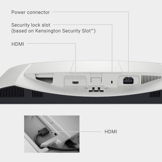 شاشة Dell S2425H - شاشة 23.8 بوصة، FHD (1920x1080)، معدل تحديث 100 هرتز، نسبة تباين 1500:1، TÜV Rheinland Eye Comfort 4 Star، مكبر صوت مدمج 2x5 وات، ارتفاع/إمالة/دوران/محور - أبيض رمادي