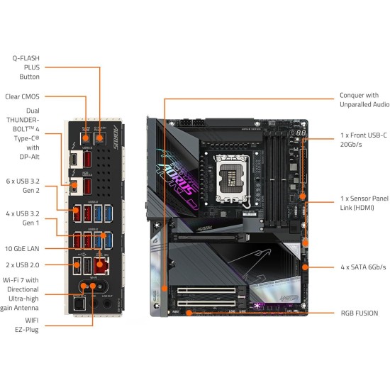 M.B GIGABYTE Z890 AORUS PRO ICE 1851 LGA