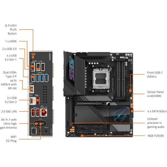 Gigabyte X870E AORUS PRO, Motherboard Gigabyte X870E AORUS PRO, Motherboard