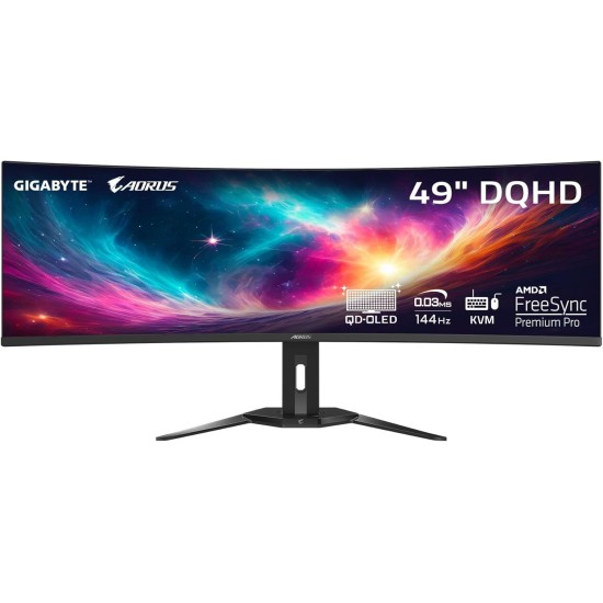 Gigabyte AORUS CO49DQ 49 1440p HDR 144 Hz Ultrawide Curved Gaming Monitor