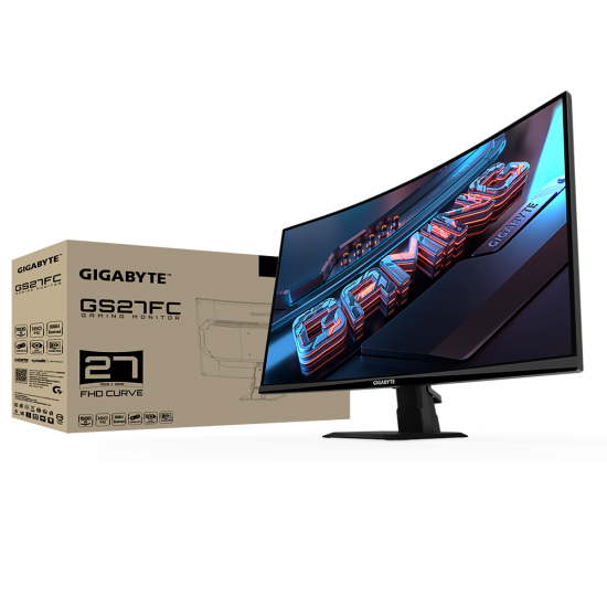 شاشة Gigabyte GS27FC FHD (1920 × 1080) 1Ms 180Hz VA منحنية للألعاب