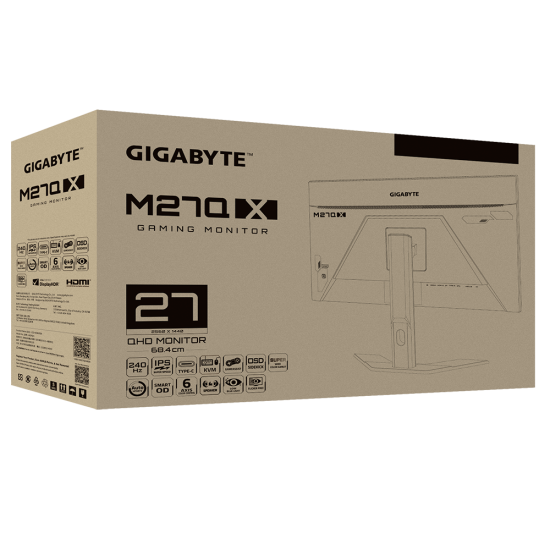 شاشة Gigabyte M27Q X 2K QHD (2560 × 1440) 1Ms 240Hz IPS Edge، شاشة ألعاب