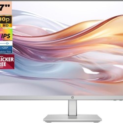 HP Series 5 527sh Height Adjust Monitor 27" FHD IPS (1920x1080) Display, 2X HDMI, 1x VGA, Ideal for Home & Business, Black/Silver