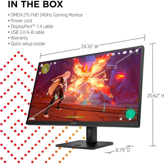 HP OMEN 27s Gaming Monitor, 27 Inch