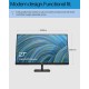 HP P27 G5 Monitor, 27" FHD IPS Display, 75Hz Refresh Rate, 5ms (GtG with Overdrive) Response Time, On-Screen Controls, 3-Sided Borderless, Adjustable Height & Tilt, Black