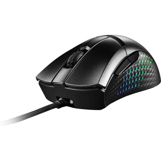 MSI Clutch GM51 Lightweight Wireless Gaming Mouse & Charging Dock, 26K DPI Optical Sensor, 2.4G & Bluetooth, 60M Omron Switches, Fast-Charging, 150Hr Battery, RGB, 5 Programmable Buttons, PC/Mac