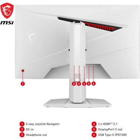 شاشة MSI MAG 274URFW UHD 4K (3840x2160) 160Hz 0.5Ms Rapid IPS Flat - بيضاء