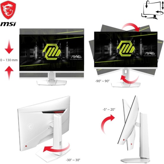 شاشة MSI MAG 274URFW UHD 4K (3840x2160) 160Hz 0.5Ms Rapid IPS Flat - بيضاء