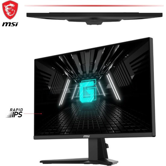 MSI G255F، شاشة ألعاب مقاس 24.5 بوصة، 1920 × 1080 (FHD)، Rapid IPS، 1 مللي ثانية، 180 هرتز، HDR Ready، HDMI، Displayport