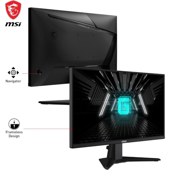 MSI G255F، شاشة ألعاب مقاس 24.5 بوصة، 1920 × 1080 (FHD)، Rapid IPS، 1 مللي ثانية، 180 هرتز، HDR Ready، HDMI، Displayport