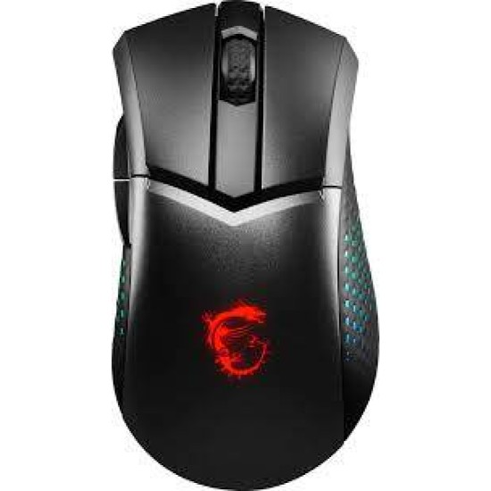 MSI Clutch GM51 Lightweight Wireless Gaming Mouse & Charging Dock, 26K DPI Optical Sensor, 2.4G & Bluetooth, 60M Omron Switches, Fast-Charging, 150Hr Battery, RGB, 5 Programmable Buttons, PC/Mac