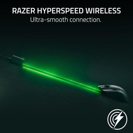 ماوس ألعاب سلكي/لاسلكي من Razer Viper V3 Pro، تصميم خفيف الوزن 54 جرام، مستشعر بصري 35K Gen 2 DPI، عمر بطارية يصل إلى 95H، مفاتيح الماوس الضوئية Gen 3، أسود