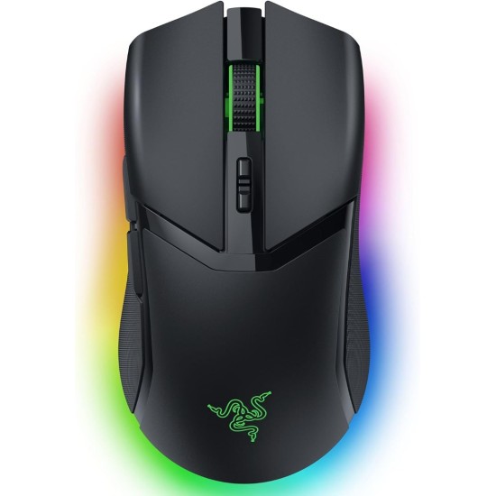 ماوس الألعاب اللاسلكي Razer Cobra Pro، Razer Chroma RGB، مستشعر بصري Focus Pro 30K، حتى 30000 نقطة في البوصة، 8 أزرار قابلة للبرمجة، كابل Speedflex USB من النوع C، أسود