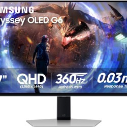 Samsung Odyssey OLED G6 G60SD 27" 1440p 360 Hz Gaming Monitor (Silver)