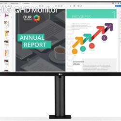 شاشة LG مقاس 27 بوصة QHD Ergo IPS مزودة بمنفذ USB من النوع C وحامل Ergo