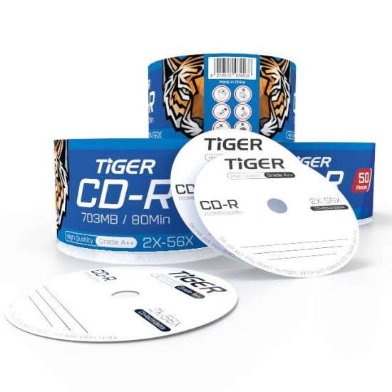 Tiger Blank CD-R 703MB/80Min (50 pcs Pack)