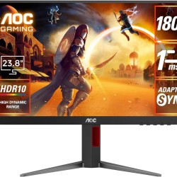 شاشة AOC 24G4 مقاس 24 بوصة، FHD (1920x1080) 180 هرتز 0.5 مللي ثانية IPS