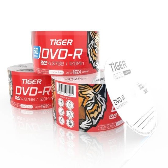 Tiger Blank DVD-R 4.37GB/120Min (50 pcs Pack)