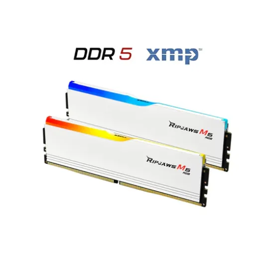 G.SKILL Ripjaws M5 RGB DDR5 96GB (2x48GB) 6400MHz CL32, Intel XMP 3.0 - White