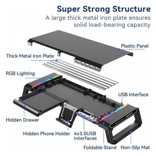 حامل مكتب/عرض متعدد الوظائف من Elephant E-DS02 RGB