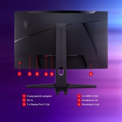 MSI G272CQP Curved Gaming Monitor - 27 Inch, 16:9 WQHD (2560 x 1440), 2K, VA, 170Hz, 1ms