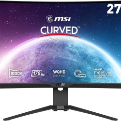 MSI G272CQP Curved Gaming Monitor - 27 Inch, 16:9 WQHD (2560 x 1440), 2K, VA, 170Hz, 1ms