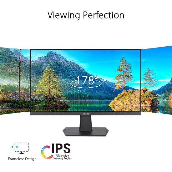 ASUS 27 Inch Monitor - 1080P, IPS, Full HD, Frameless, 100Hz, 1ms