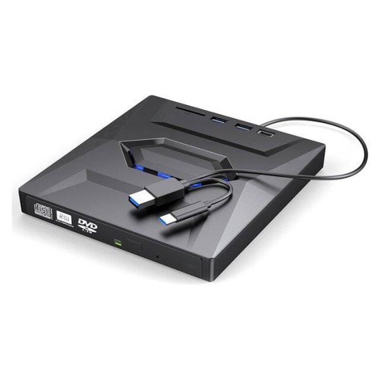 مشغل أقراص DVD-RW خارجي 5 في 1 من Fantom بمنفذ USB 2.0 (من النوع C)